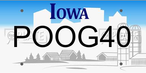POOG40 Iowa License Plate