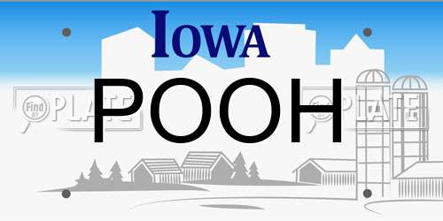 POOH Iowa License Plate