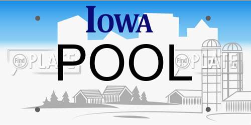 POOL Iowa License Plate