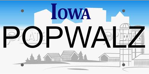 POPWALZ Iowa License Plate