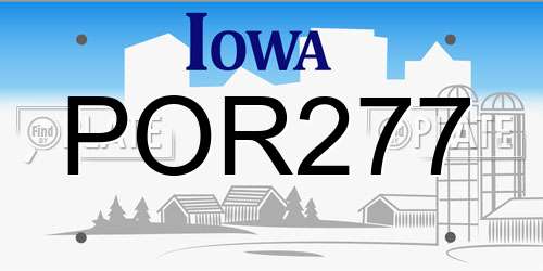POR277 Iowa License Plate