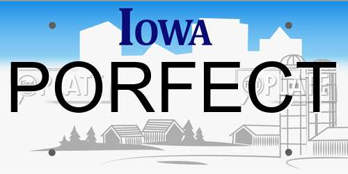 PORFECT Iowa License Plate
