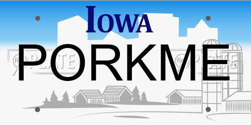 PORKME Iowa License Plate