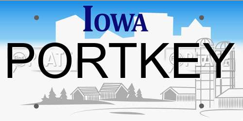 PORTKEY Iowa License Plate