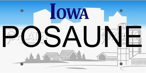 POSAUNE Iowa License Plate