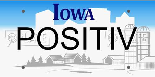POSITIV Iowa License Plate