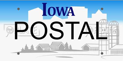 POSTAL Iowa License Plate