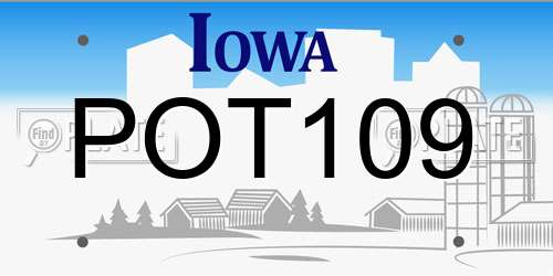 POT109 Iowa License Plate