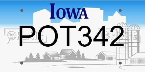 POT342 Iowa License Plate