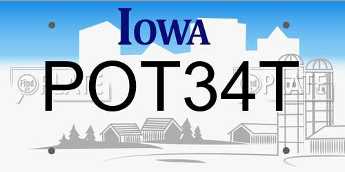 POT34T Iowa License Plate