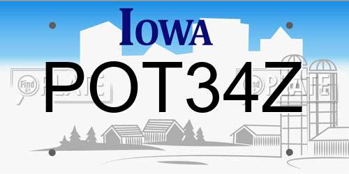 POT34Z Iowa License Plate