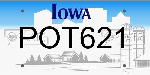 POT621 Iowa License Plate