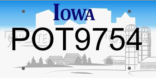 POT9754 Iowa License Plate