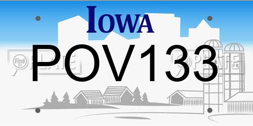 POV133 Iowa License Plate