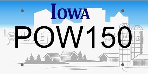 POW150 Iowa License Plate