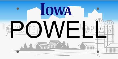 POWELL Iowa License Plate