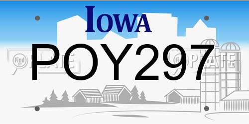 POY297 Iowa License Plate