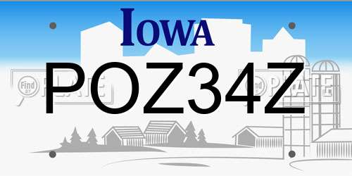 POZ34Z Iowa License Plate