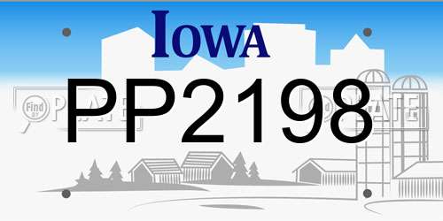 PP2198 Iowa License Plate