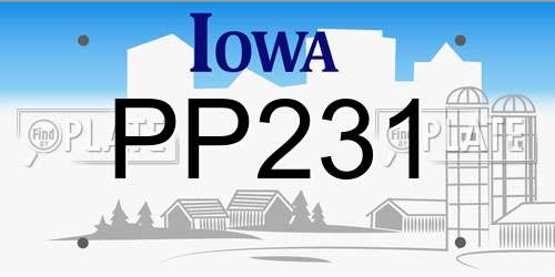 PP231 Iowa License Plate