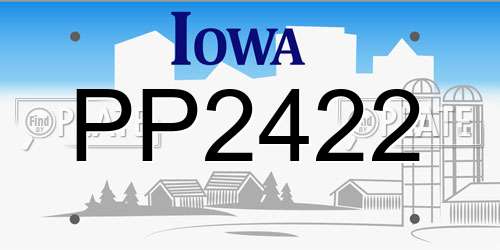 PP2422 Iowa License Plate