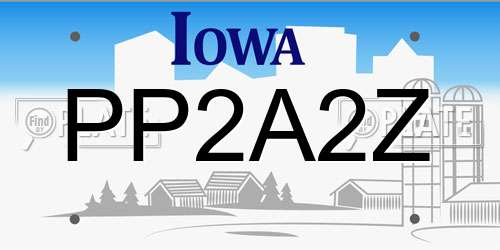 PP2A2Z Iowa License Plate