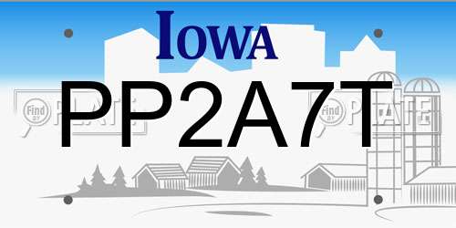 PP2A7T Iowa License Plate