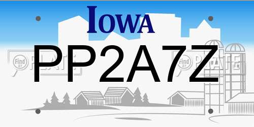 PP2A7Z Iowa License Plate