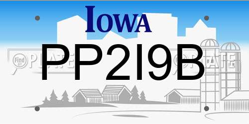 PP2I9B Iowa License Plate