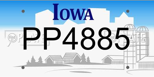 PP4885 Iowa License Plate
