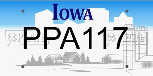 PPA117 Iowa License Plate