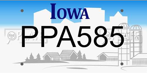 PPA585 Iowa License Plate