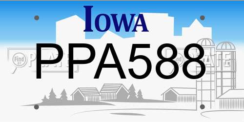 PPA588 Iowa License Plate