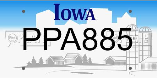 PPA885 Iowa License Plate