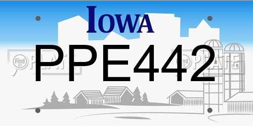 PPE442 Iowa License Plate