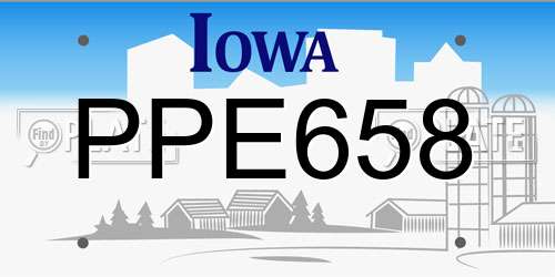 PPE658 Iowa License Plate