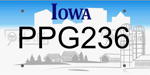 PPG236 Iowa License Plate