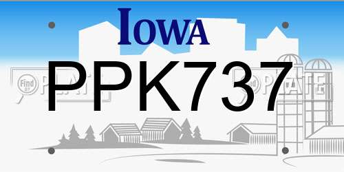 PPK737 Iowa License Plate