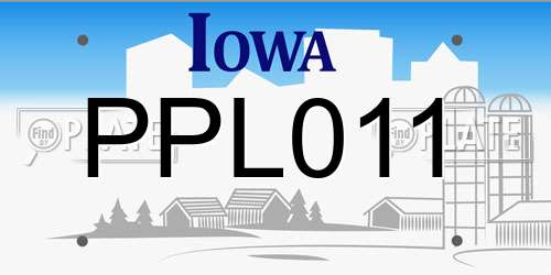 PPL011 Iowa License Plate