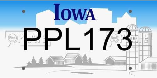 PPL173 Iowa License Plate