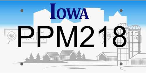 PPM218 Iowa License Plate