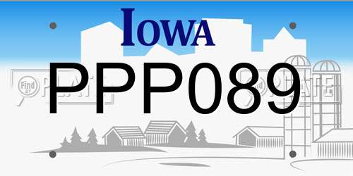 PPP089 Iowa License Plate