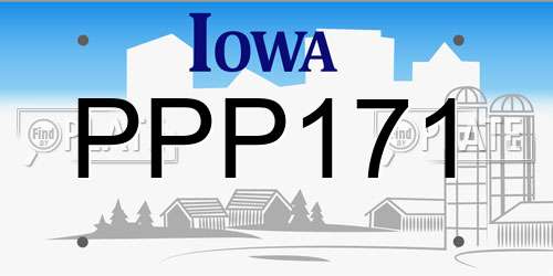 PPP171 Iowa License Plate