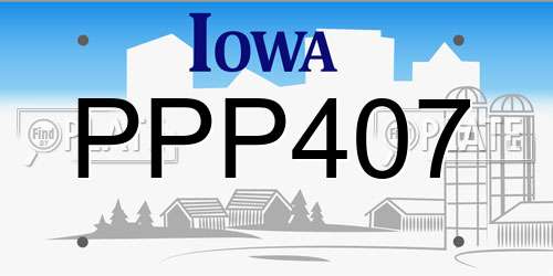 PPP407 Iowa License Plate