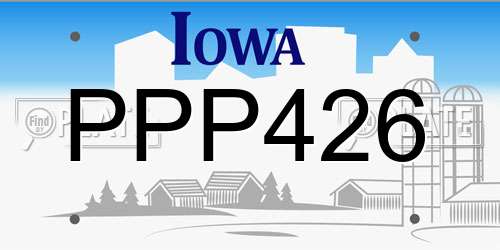 PPP426 Iowa License Plate