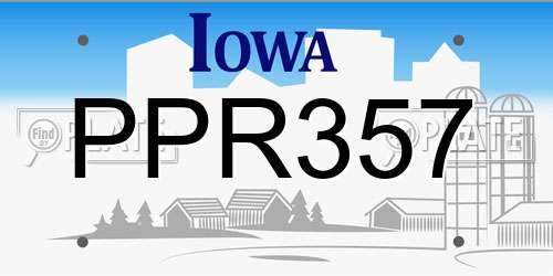 PPR357 Iowa License Plate