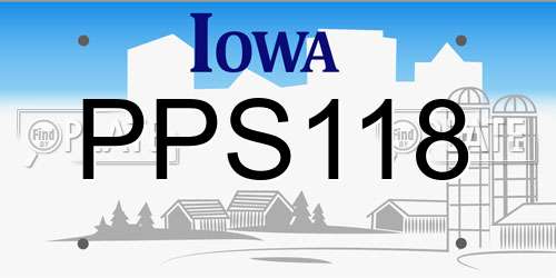PPS118 Iowa License Plate