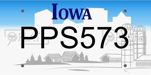 PPS573 Iowa License Plate