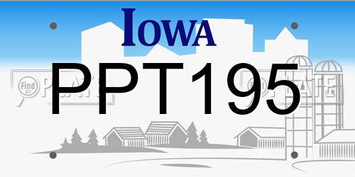 PPT195 Iowa License Plate