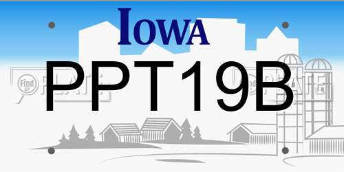 PPT19B Iowa License Plate